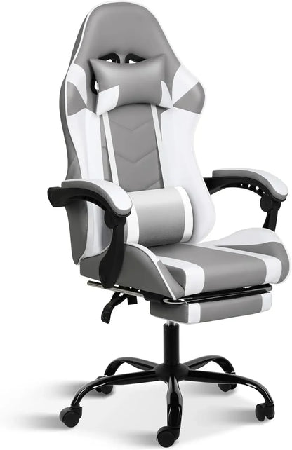 Gaming Adjustable Swivel Racing Office Chair with Footrest