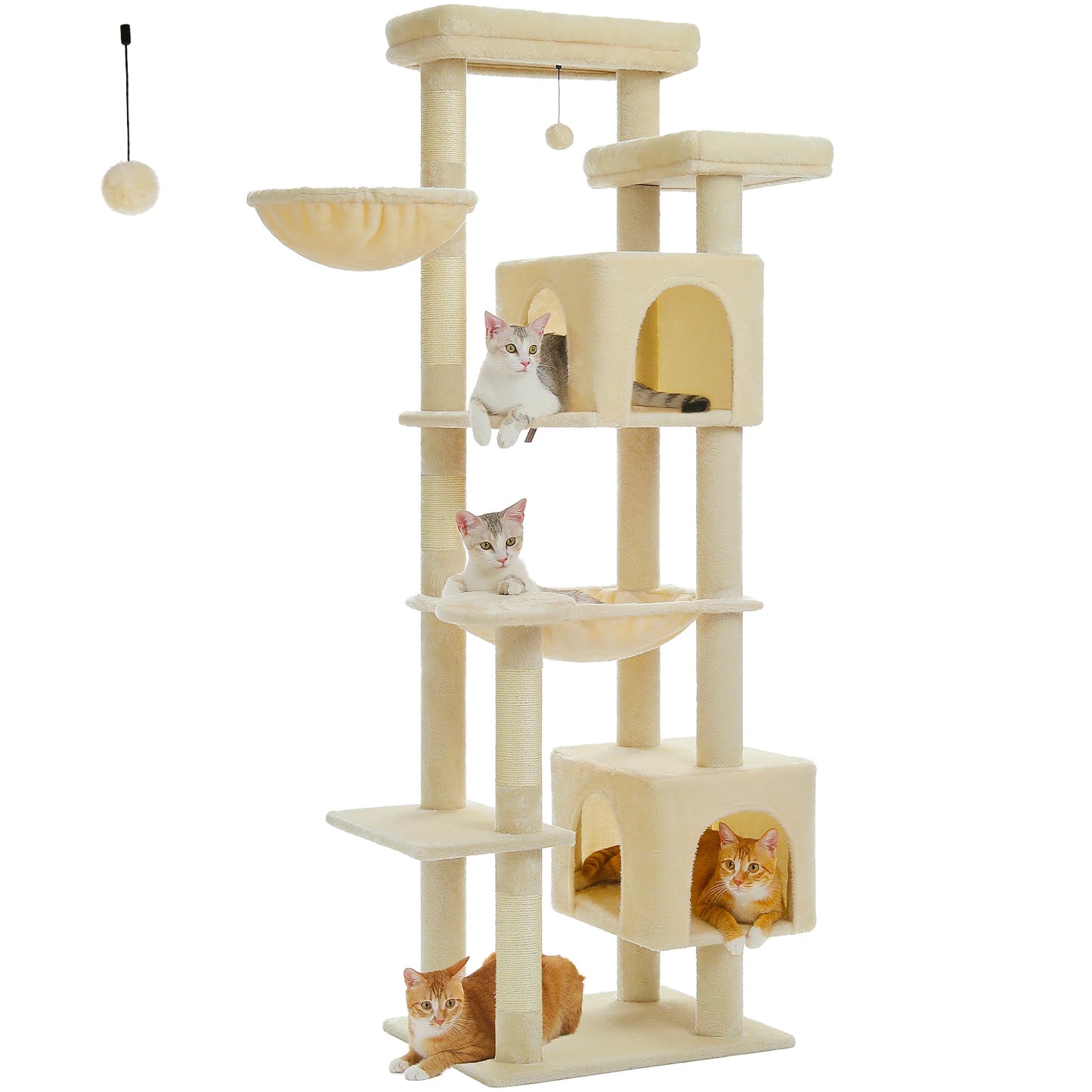 Tall Cat Tower for Indoor Cats with Scratching Posts