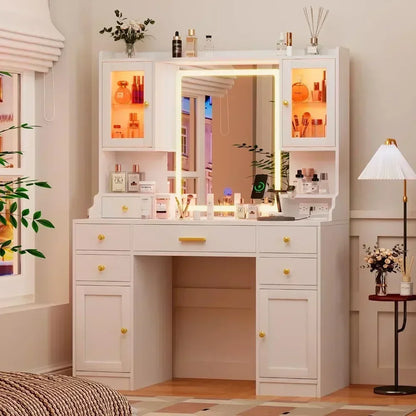 Make-up Table Vanity Desk with Mirror, Lights