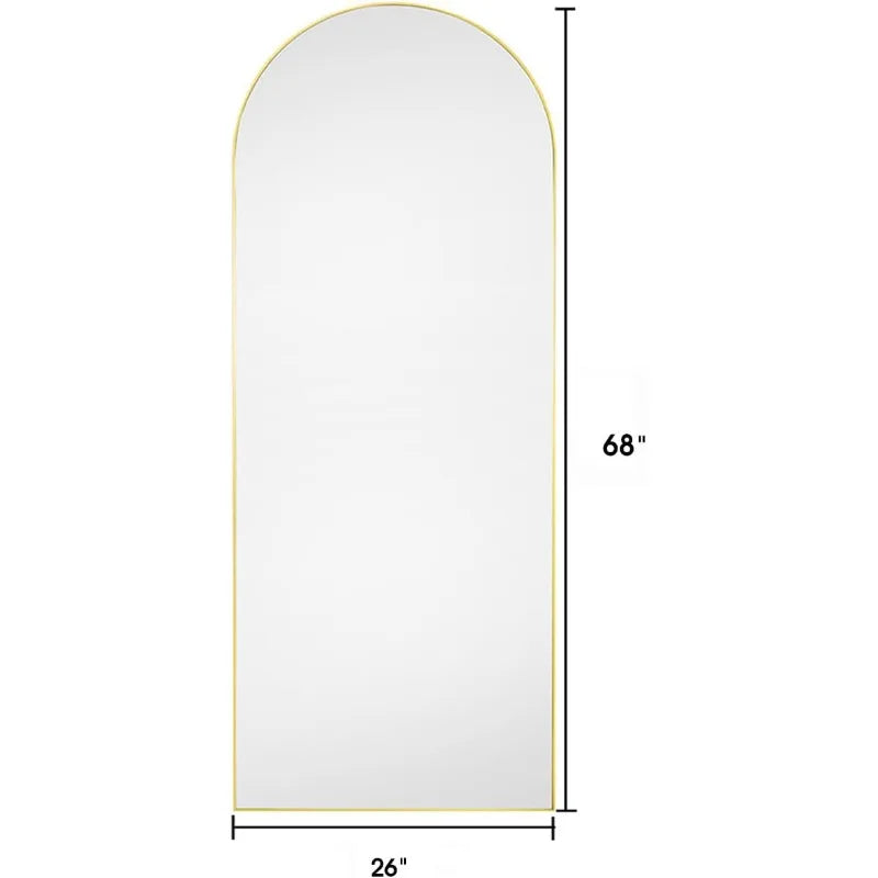 Floor Mirror, Oversized Full Length , Arched 68"×26"