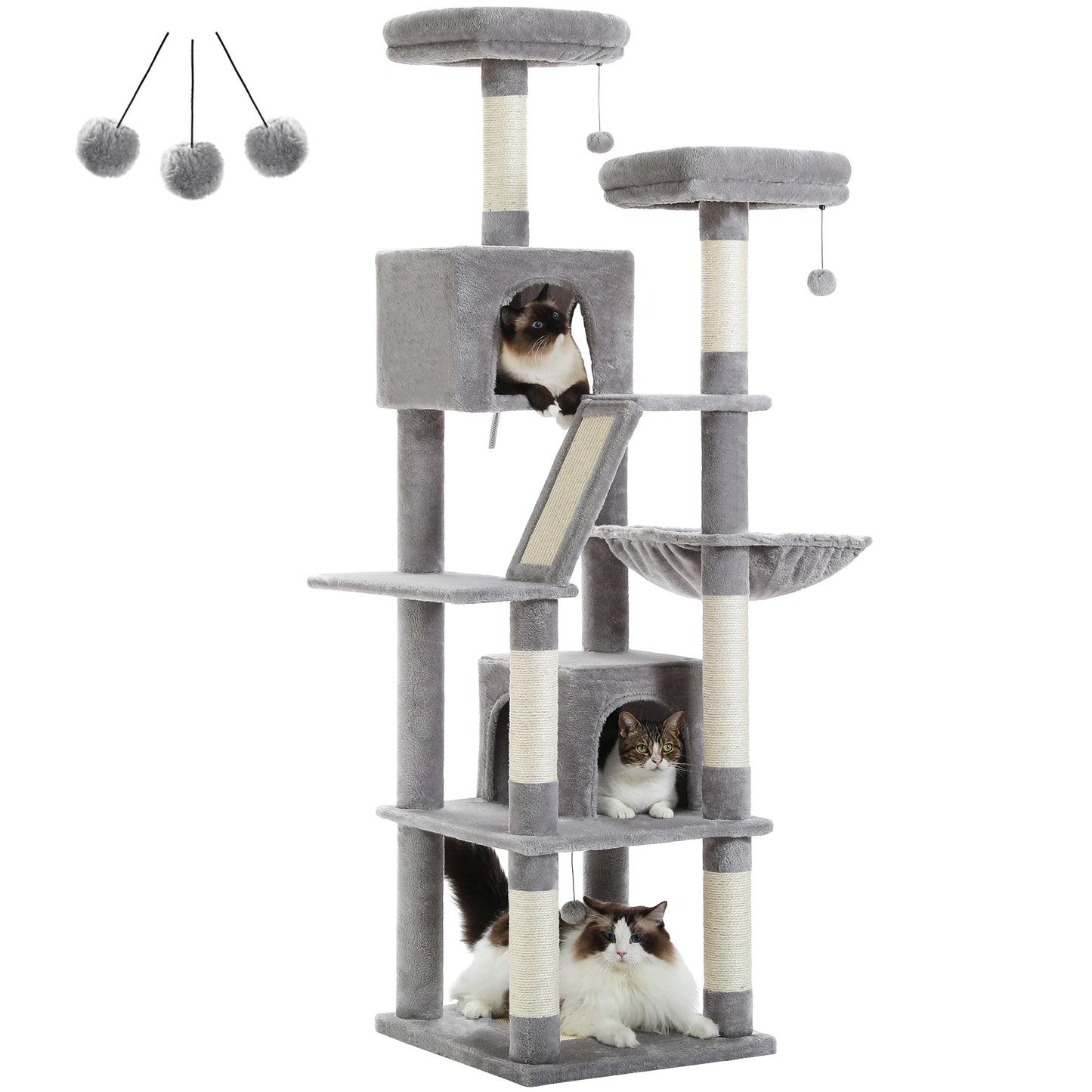 Tall Cat Tower for Indoor Cats with Scratching Posts