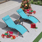 Patio Chaise Lounge Outdoor Chair with Table