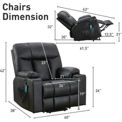 26" Extra Wide Faux Leather Power Lift Recliner