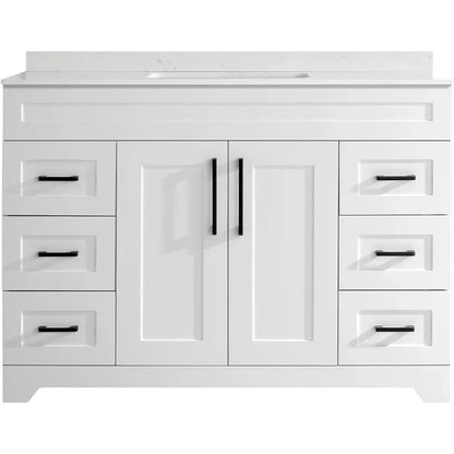 48" Luxurious Bathroom Vanity with White Stone Countertop