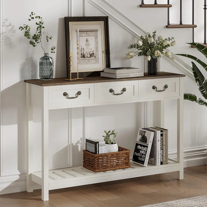 Rustic Entryway Table, Narrow Long Table for Hallway