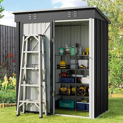 6' x 4' Outdoor Storage Shed with Double Lockable Doors